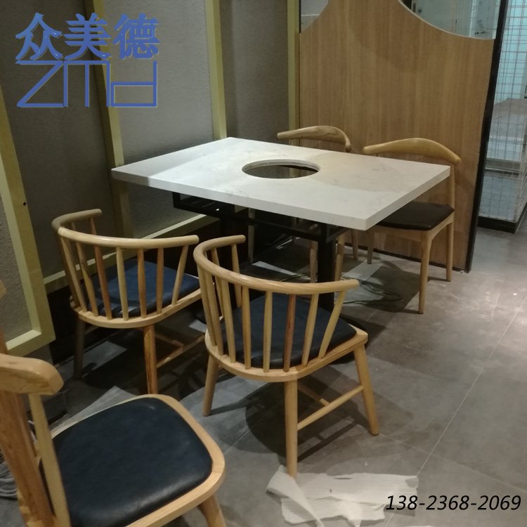 大理石火鍋桌定制，天然